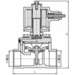 不銹鋼法蘭高壓電磁閥結(jié)構(gòu)圖